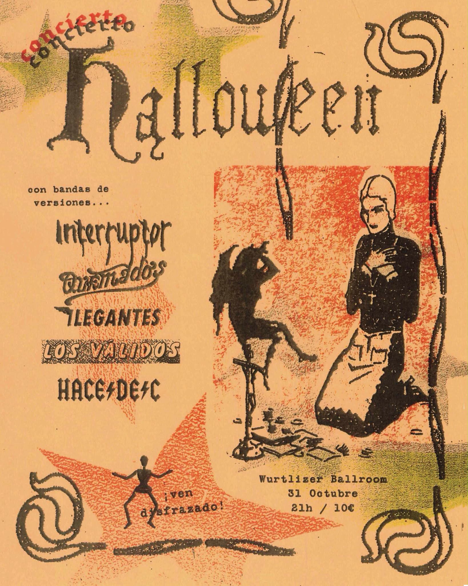 Cartel del concierto de Concierto De Halloween en el Wurlitzer Ballroom de Madrid