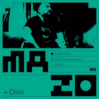 Cartel del concierto de El chivi en el Wurlitzer Ballroom