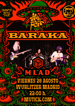Cartel del concierto de Baraka en el Wurlitzer Ballroom