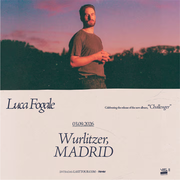 Cartel del concierto de Luca fogale en el Wurlitzer Ballroom de Madrid