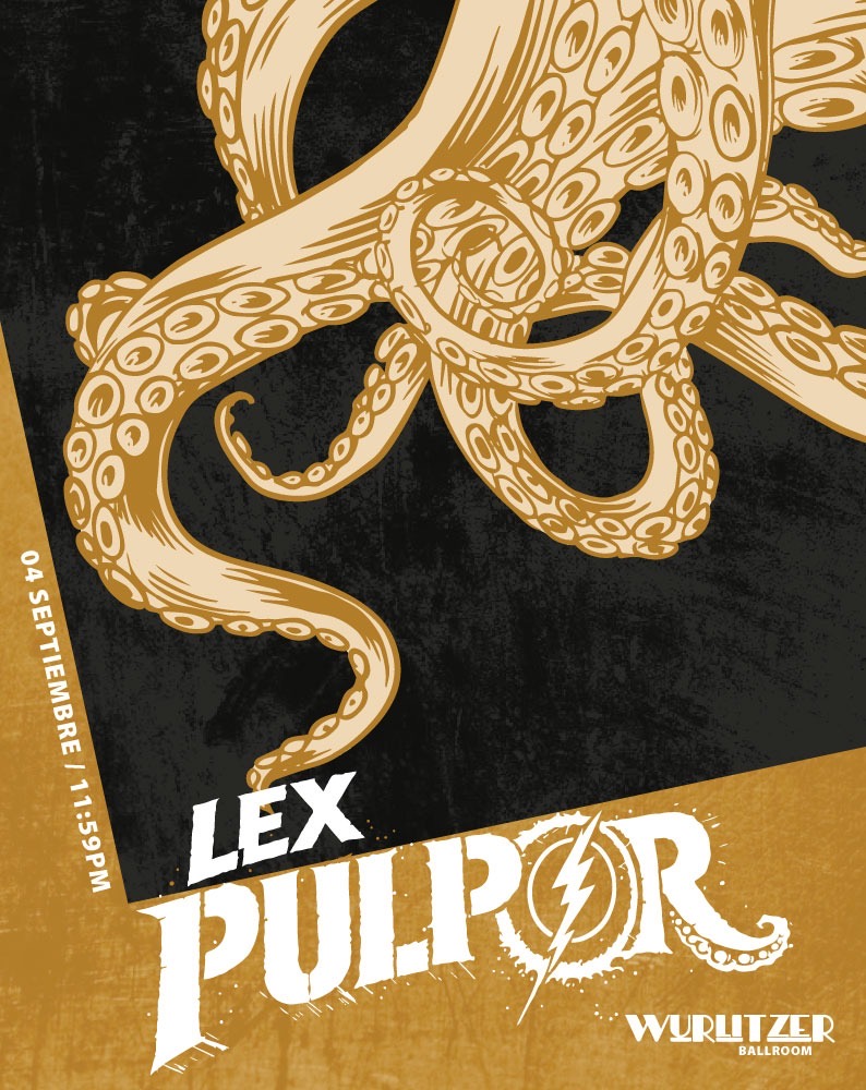 Cartel del concierto de lex pulpor en el Wurlitzer Ballroom de Madrid