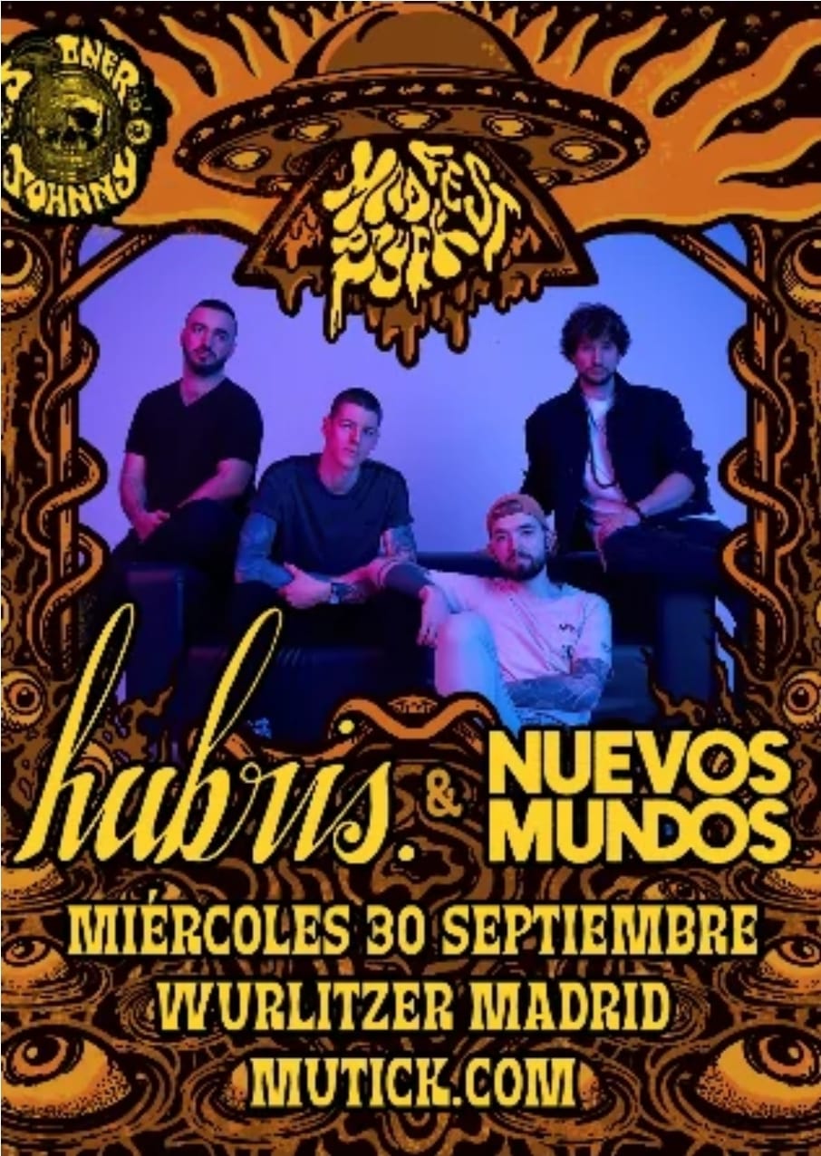 Cartel del concierto de HUBRIS en el Wurlitzer Ballroom de Madrid