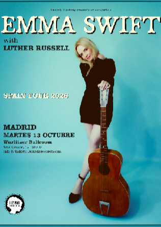 Cartel del concierto de Emma Swift en el Wurlitzer Ballroom de Madrid