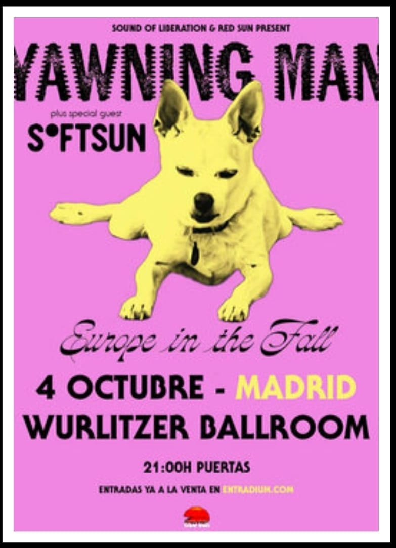 Cartel del concierto de YAWNING MAN en el Wurlitzer Ballroom de Madrid