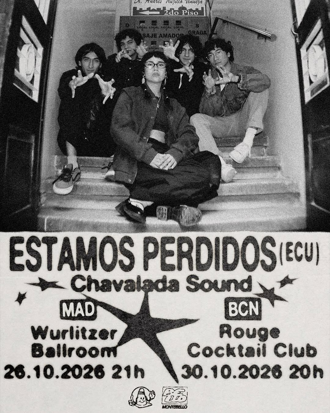 Cartel del concierto de estamos perdidos en el Wurlitzer Ballroom