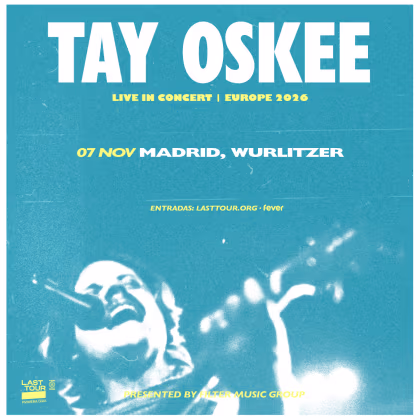 Cartel del concierto de Tay Oskee en el Wurlitzer Ballroom de Madrid