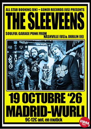 Cartel del concierto de The sleeveens en el Wurlitzer Ballroom
