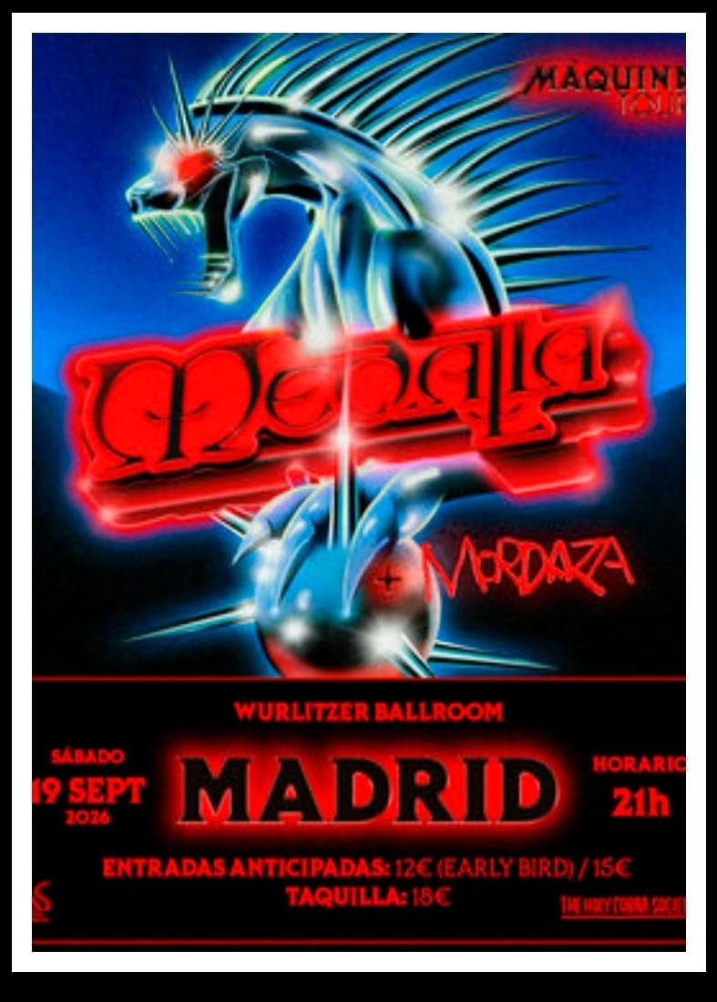 Cartel del concierto de MEDALLA en el Wurlitzer Ballroom de Madrid