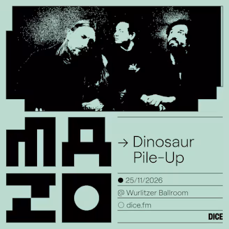 Cartel del concierto de Dinosaur Pile-Up en el Wurlitzer Ballroom de Madrid