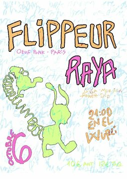 Cartel del concierto de Flippeur en el Wurlitzer Ballroom de Madrid